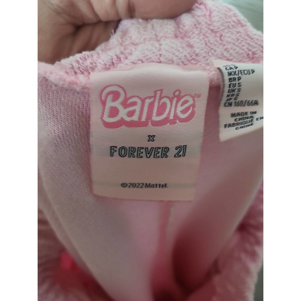 FOREVER 21 Pink Barbie Graphic Beaded French Terry Joggers Womans Size Small - Picture 8 of 10